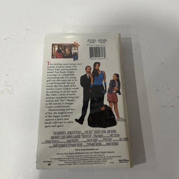 Life-Size (VHS, 2000) Disney Lindsay Lohan Tyra Banks Clamshell Blue Tape - Picture 2 of 7